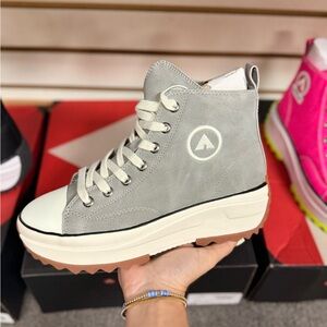Grey Platform High Top Sneaker